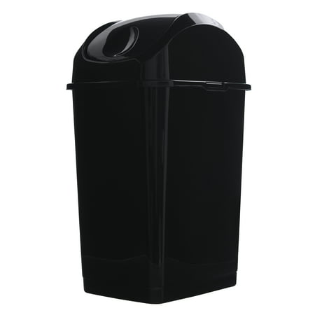 Superio Slim Swing Trash Can 18 L Black