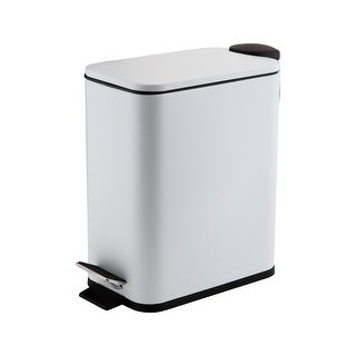 5L Slim Rectangular Pedal Bin with Soft Close Lid for Kitchen and Bathroom Use 1