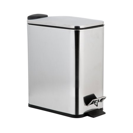 5L Slim Rectangular Pedal Bin with Soft Close Lid for Kitchen and Bathroom Use 2