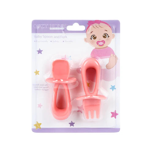 Cozy Home Baby Spoon and Fork -Pink