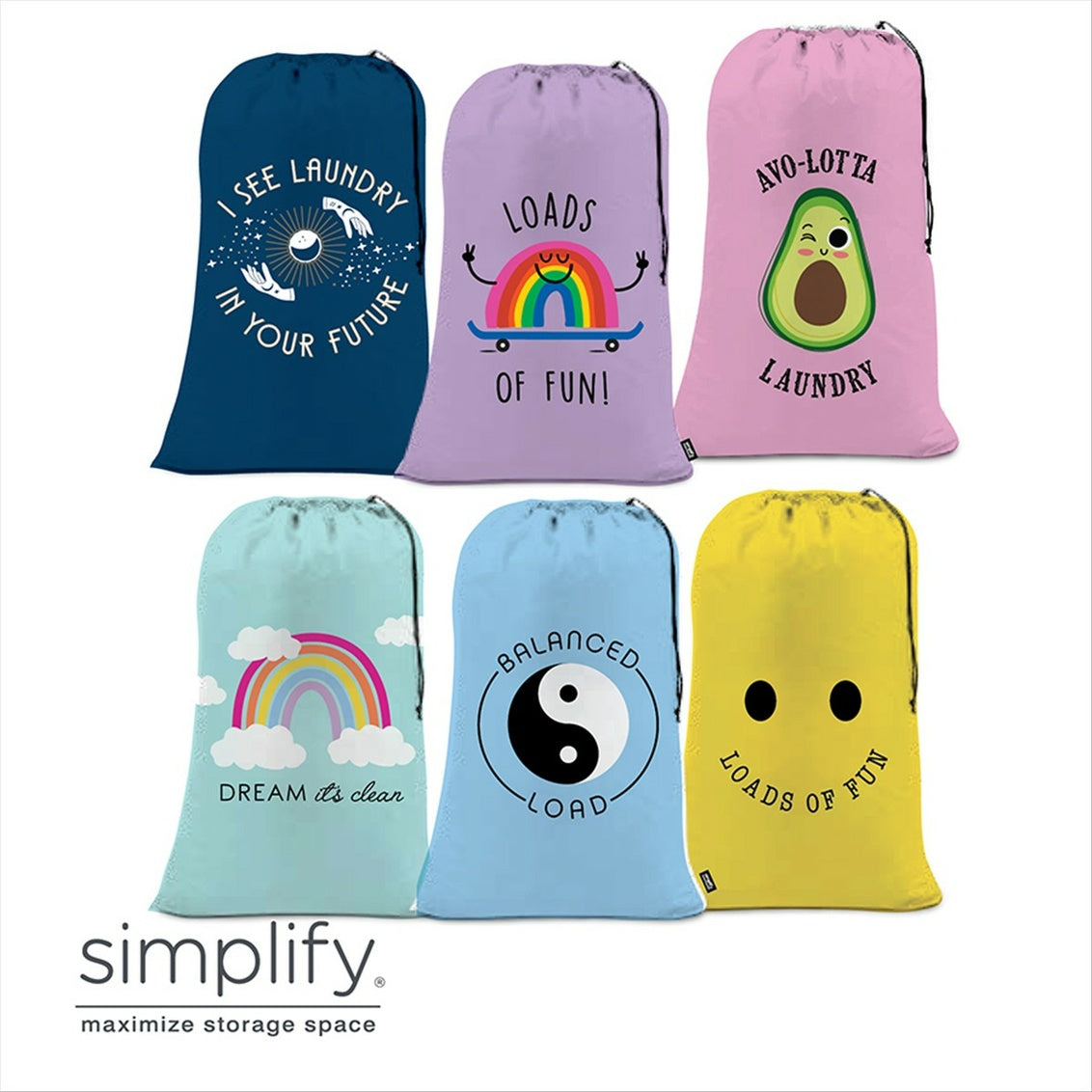 Laundry Bag  Nylon W/Quote & Fun Characters