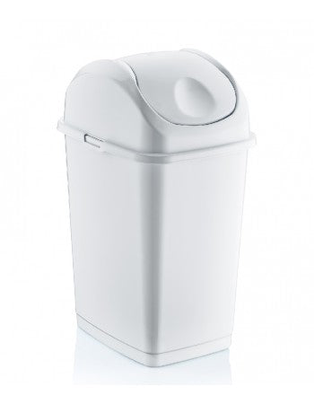 Slim Swing Trash Can White