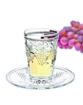 Fine Crystal Kiddush Cup & Saucer