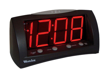 ALARM CLOCK 1.8″ RED LED wPLUG W/OVESIZED SNOOZE BAR