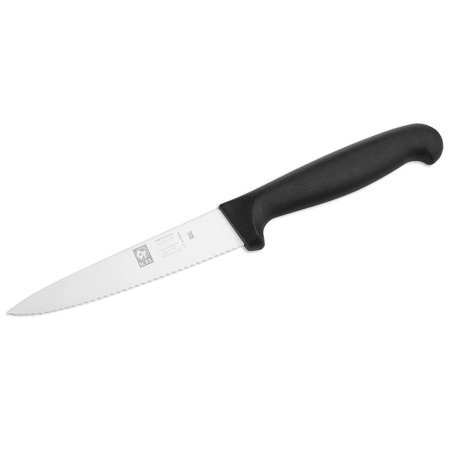 Icel Paring Knife (Black, 4.5", Pointy Serrated)