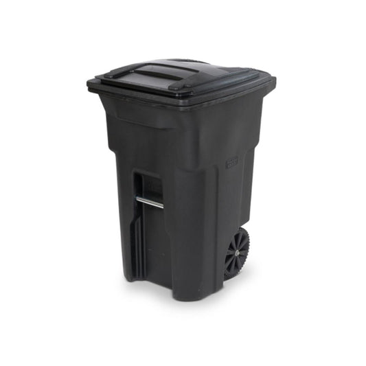 Toter 64 Gal Black Polyethylene Wheeled Garbage Can Lid Included