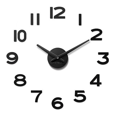 WALL CLOCK-20″ FLOATING DIAL PEEL AND STICKw-METAL HANDS