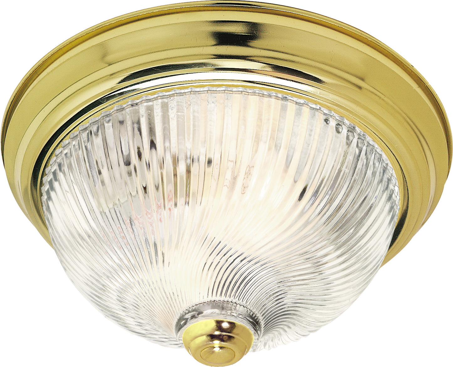 2 Light - 11" - Flush Mount - Clear Ribbed Swirl G