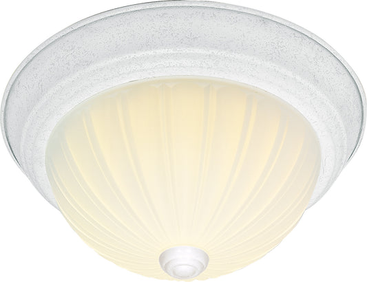 2 Light - 13" - Flush Mount - Frosted Melon Glass