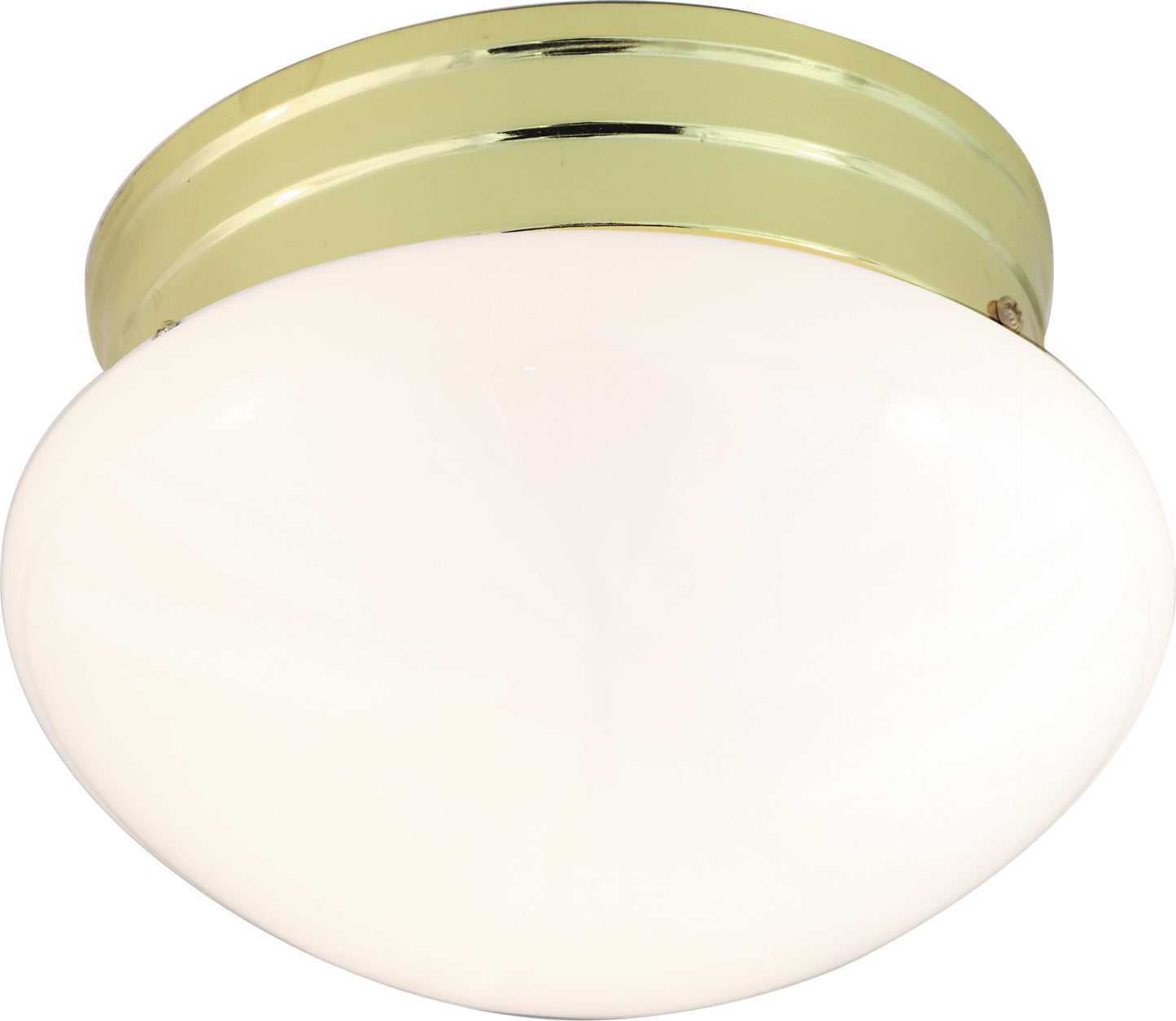 1 Light - 8" - Flush Mount - Small White Mushroom