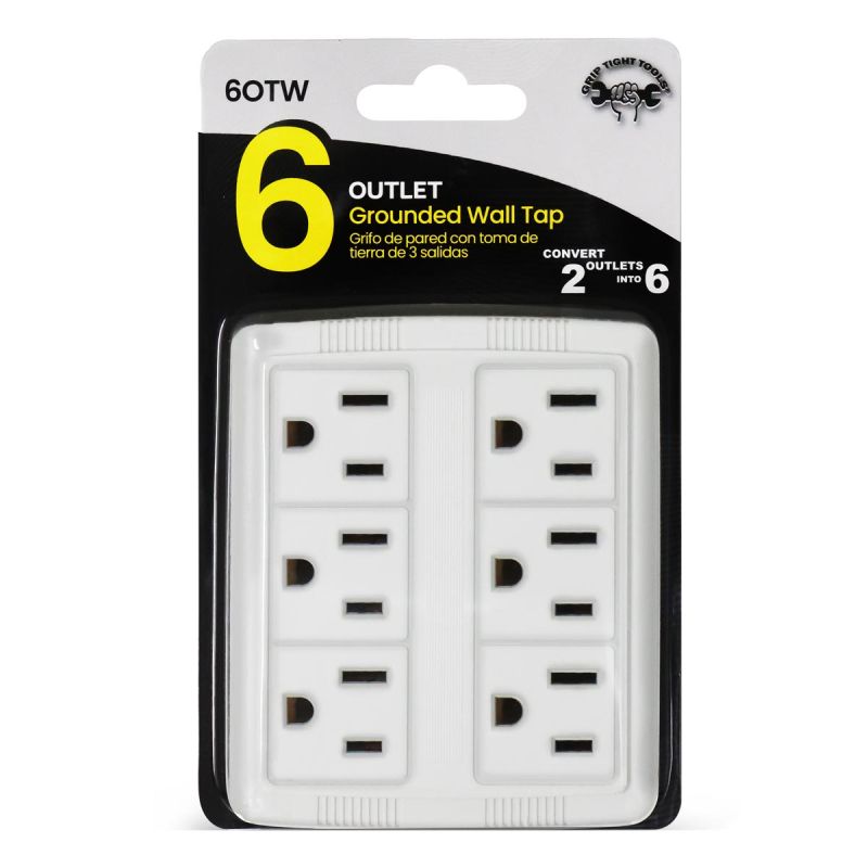 6 Outlet /Grounded Wall Tap