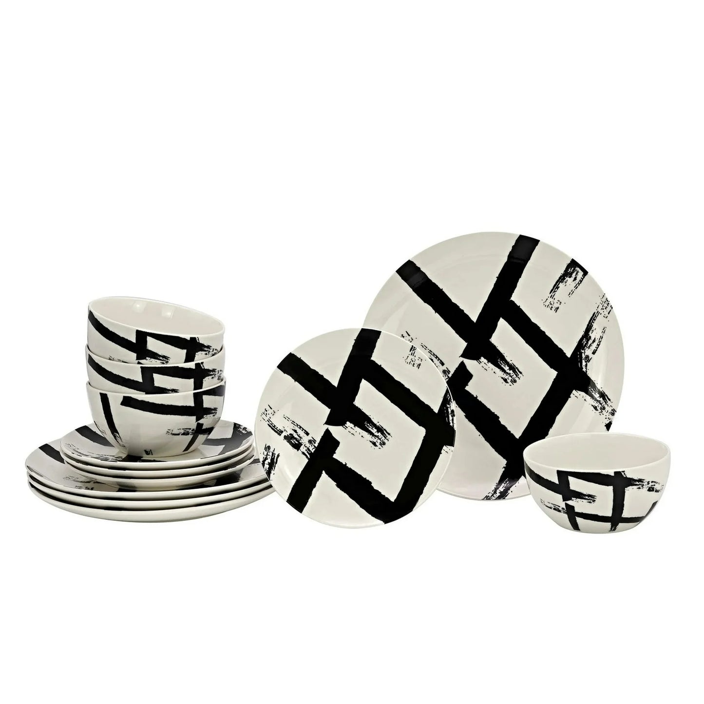 Grafite Porcelain 12 Pc Dinnerware Set