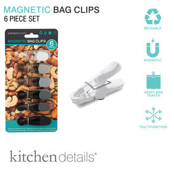 6pcs Multipurpose Magnetic Big Clips- Basic Colors Assortment 1