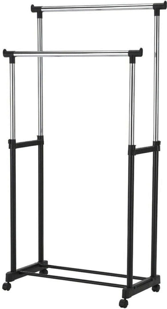Double Garment Rack – With Wheels – W 32"