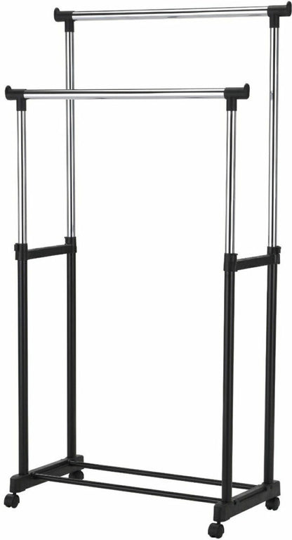 Double Garment Rack – With Wheels – W 32"