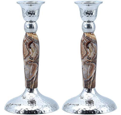 7'' candle stick marbleized brown 1