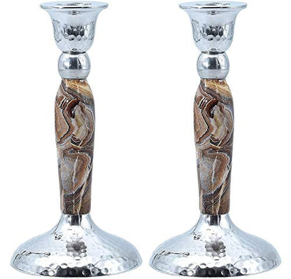 7'' candle stick marbleized brown 1