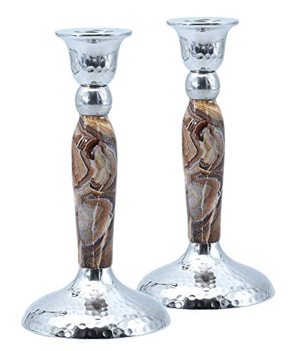 7'' candle stick marbleized brown 2