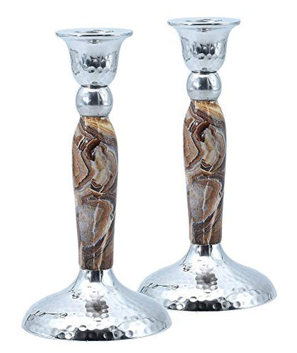 7'' candle stick marbleized brown 2