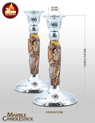 7'' candle stick marbleized brown 3