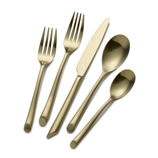 Satin Gold Wave 20-Piece 18/0 Stainless Steel Flatware Set