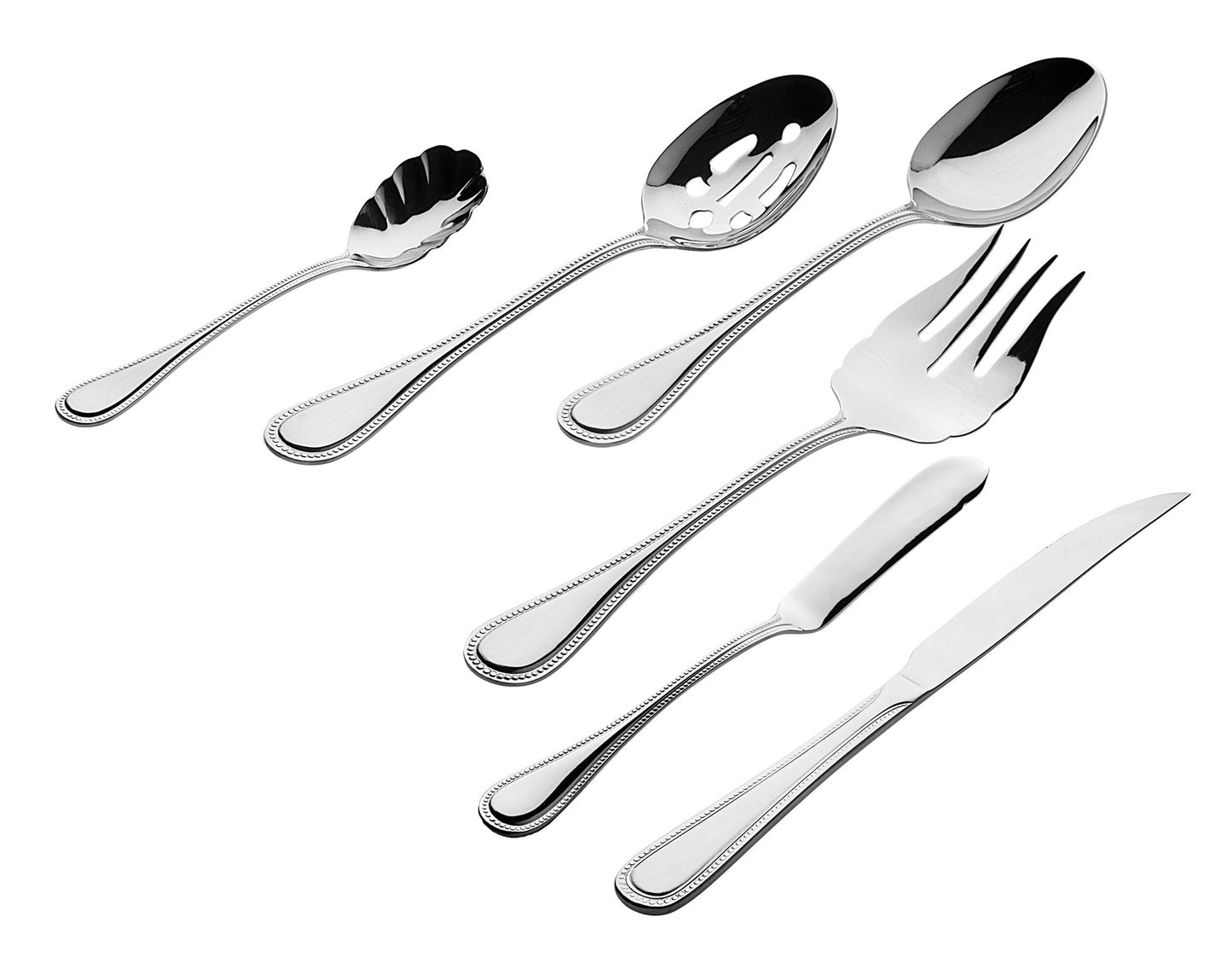 Godinger Gatherings, Bead 77 Peice Flatware Set, Service for 12, 18/0 Stainless Steel