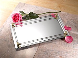 Mirror Tray with Crystal Border 9x14