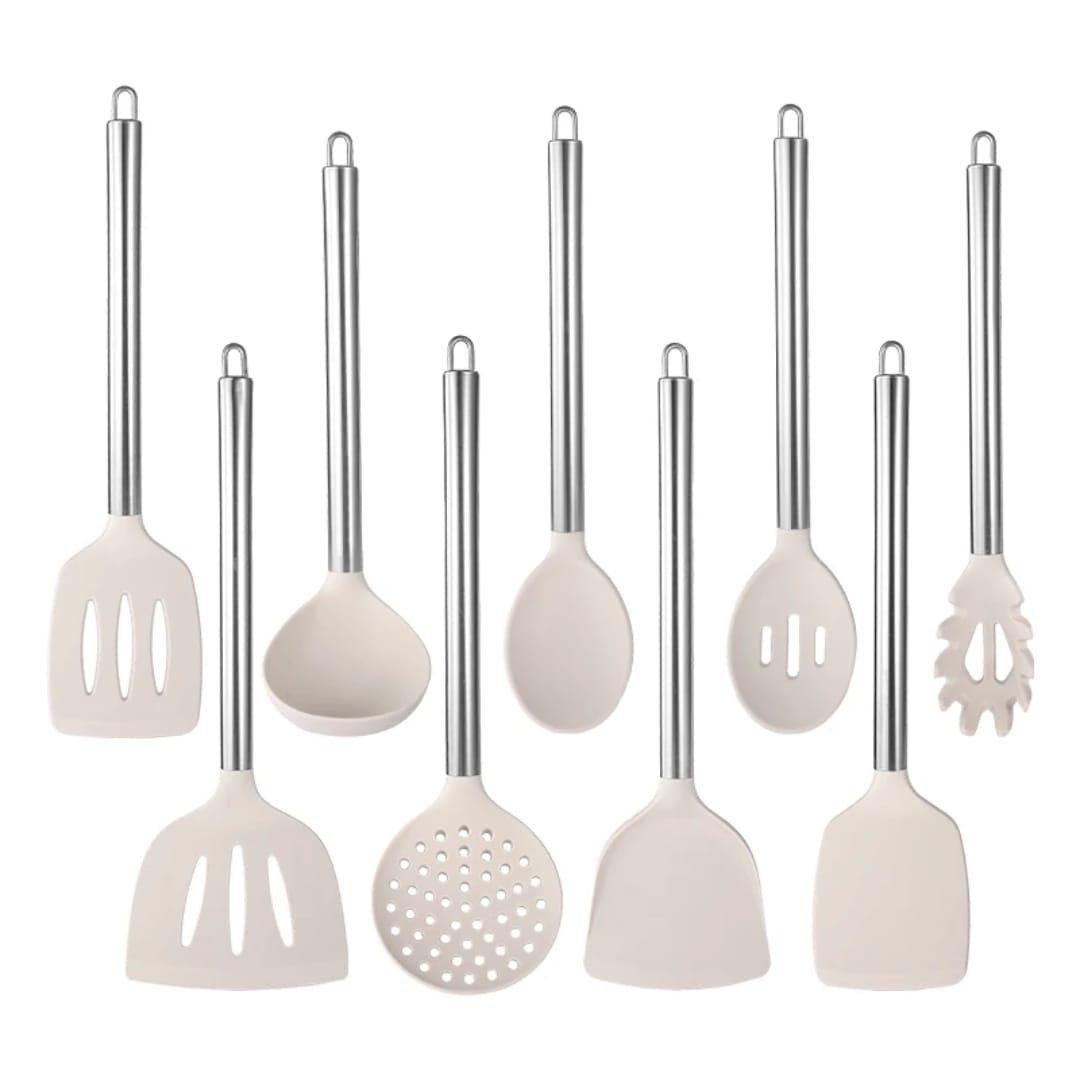 8 Pc Stainless Steel Handel Silicon Kitchen Utensil Set 3