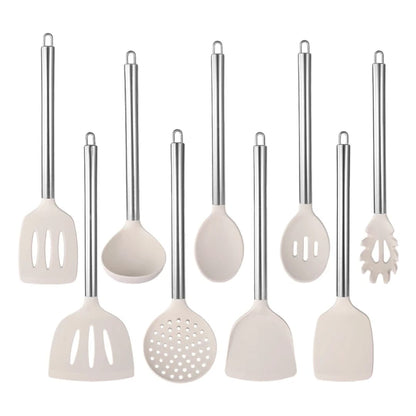 8 Pc Stainless Steel Handel Silicon Kitchen Utensil Set 3