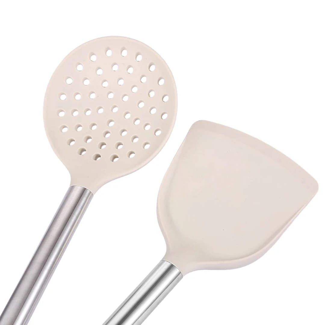 8 Pc Stainless Steel Handel Silicon Kitchen Utensil Set 6