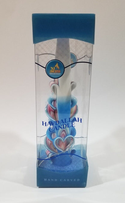 8'' carved tapered havdalah candles assorted 1