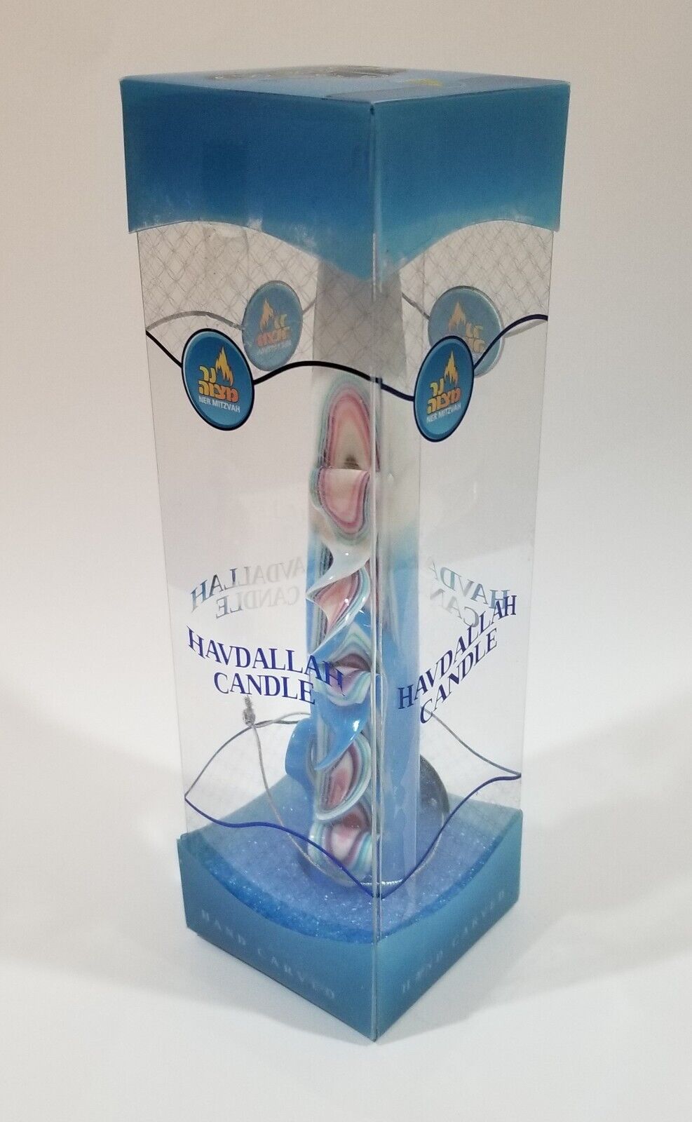8'' carved tapered havdalah candles assorted 3