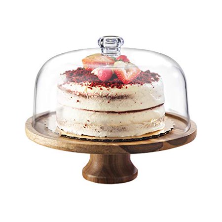 Acacia Wood Footed Cake Dome