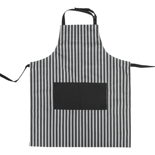 Adjustable Striped Apron Black