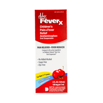 Adwe FEVERX CHILDREN'S PAIN+FEVER RELIEF ACETAMINOPHEN CHERRY FLAVOR 4 FL.OZ. (120 ML)