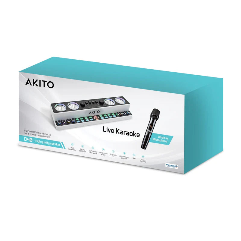 Akito Live Karaoke With Wireless Microphone And Built-In Kosher Songs