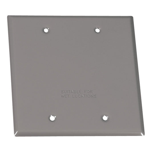 BLANK COVER 2GANG GRAY