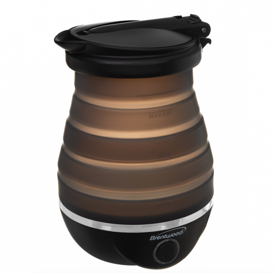 BREKT1508BK Dual Voltage Collapsible Travel Kettle, Black