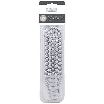 CHROME SHOWER HOOKS ROLLER RINGS SET/12 1