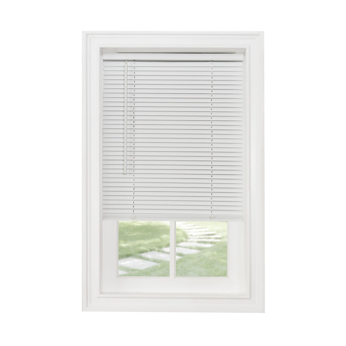 Cordless Mini Blind, 1" Slats, White, 34" x 72"