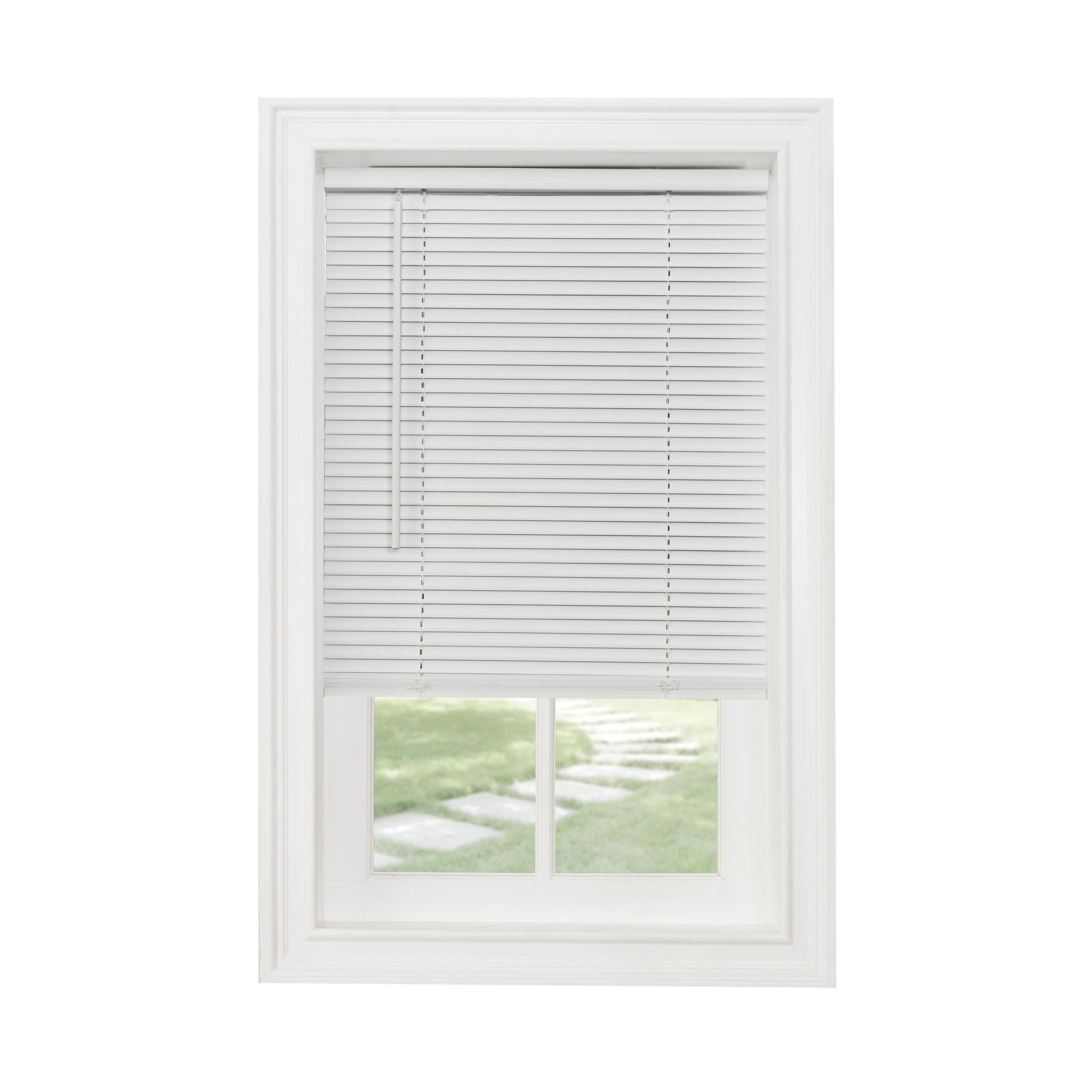 Cordless Mini Blind, 1" Slats, White, 34" x 72"