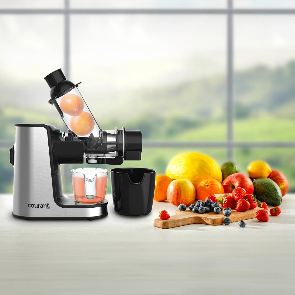 Courant Stainless Steel Streamlined Modern Horizontal Slow Juicer 3