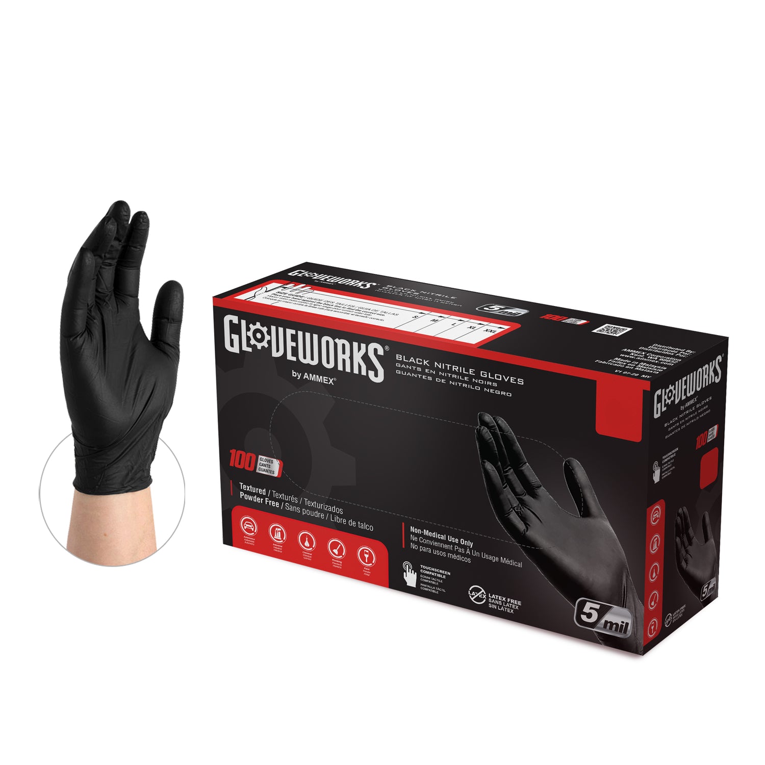 DSP GLOVE NIT LG BLK PF 2