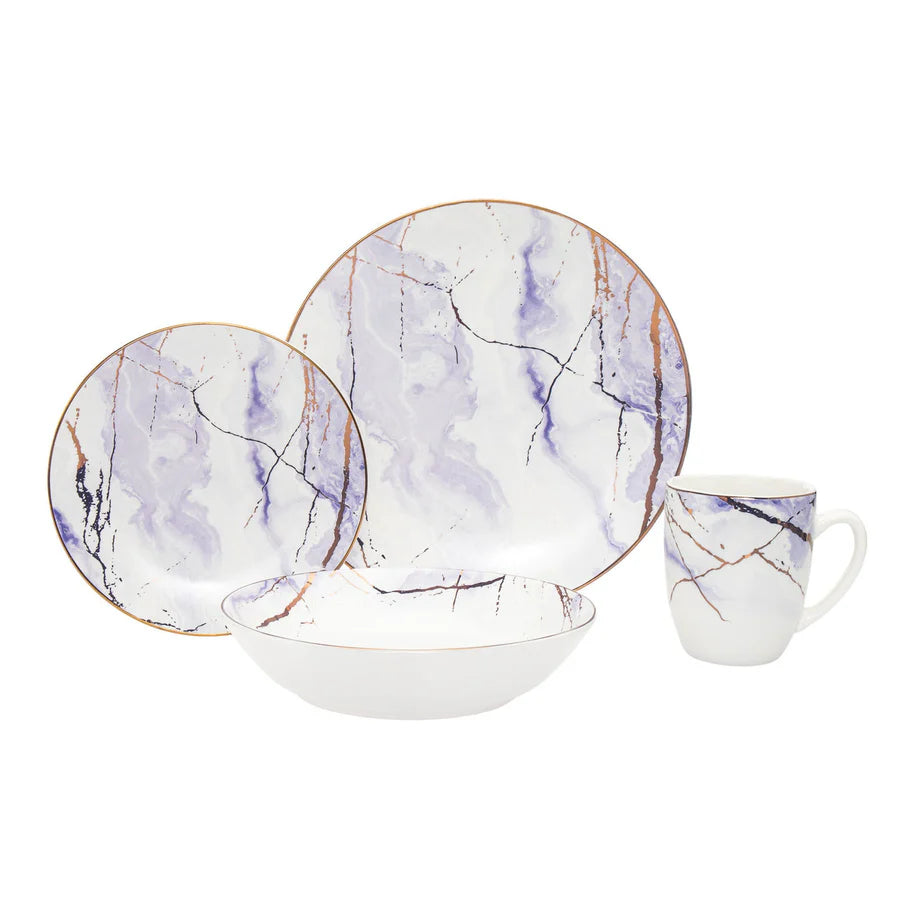 Devon Porcelain 16 Piece Dinnerware Set, Service For 4 3