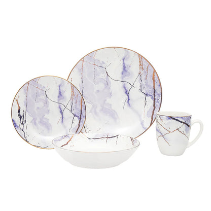 Devon Porcelain 16 Piece Dinnerware Set, Service For 4 3