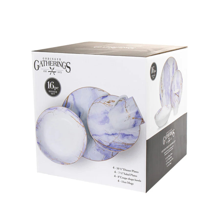 Devon Porcelain 16 Piece Dinnerware Set, Service For 4 4