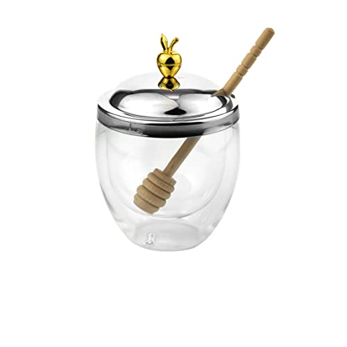 Double Wall Glass Honey Jar