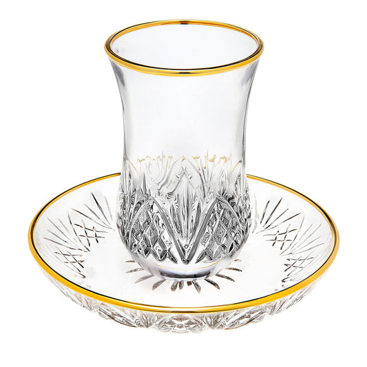 Dublin Crystal Gold Rim Kiddush Set