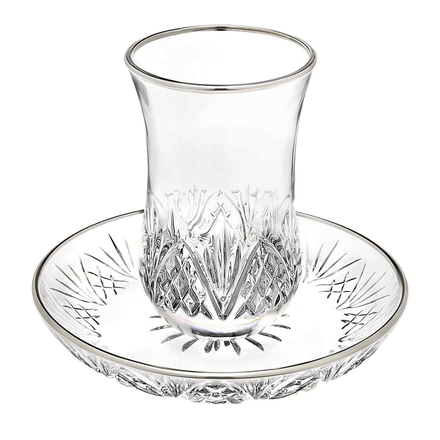 Dublin Crystal Platinum Rim Kiddush Set
