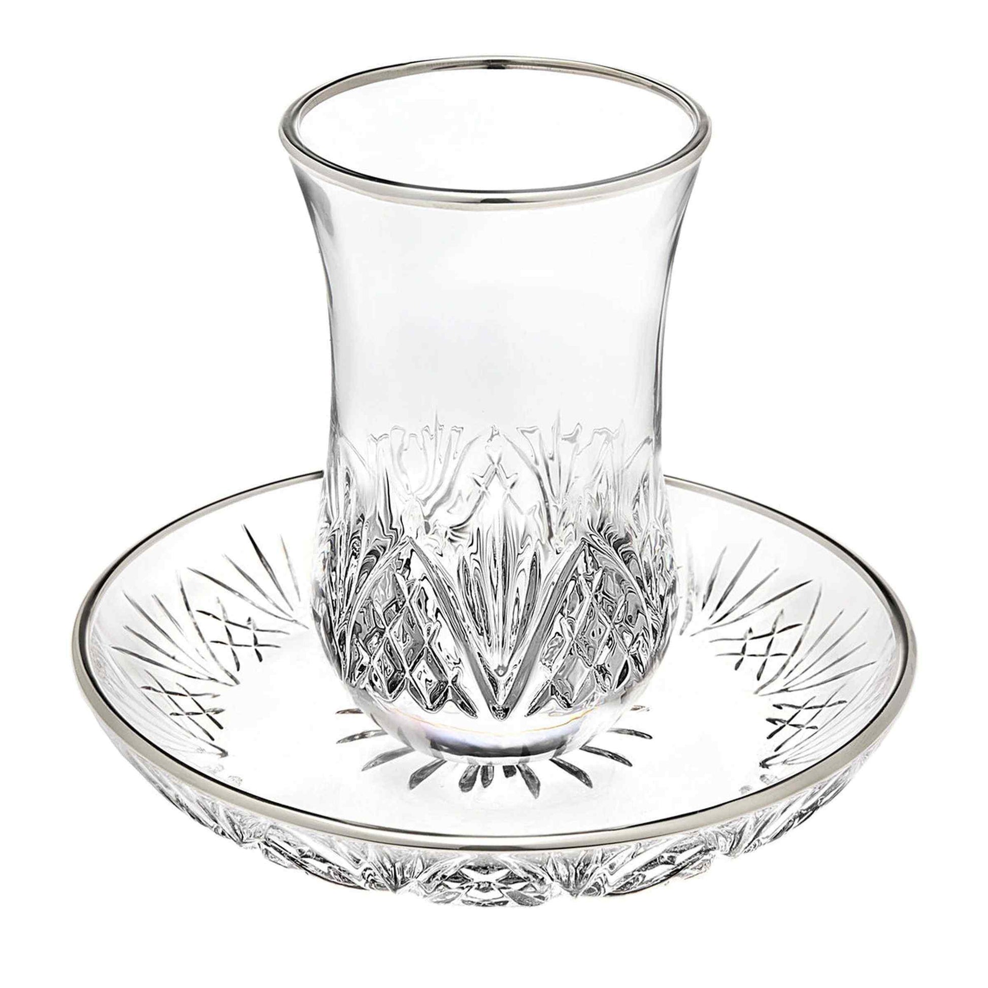 Dublin Crystal Platinum Rim Kiddush Set